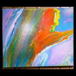 Acrylic pour painting 16x20